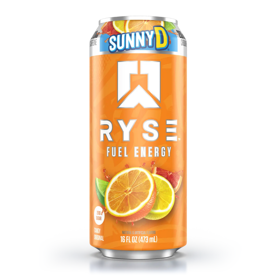 RYSE Fuel Energy Drink 473ml Sunny D Tangy Original - 12 pack