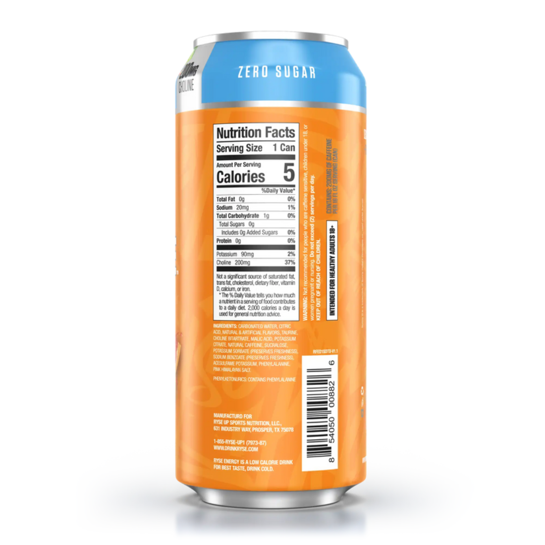 RYSE Fuel Energy Drink 473ml Sunny D Tangy Original - 12 pack