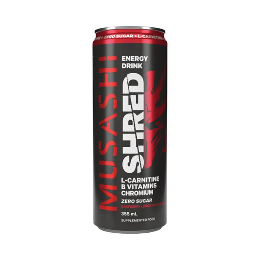 Musashi Shred Energy Drink 355ml Raspberry Lemonade - 12 Pack