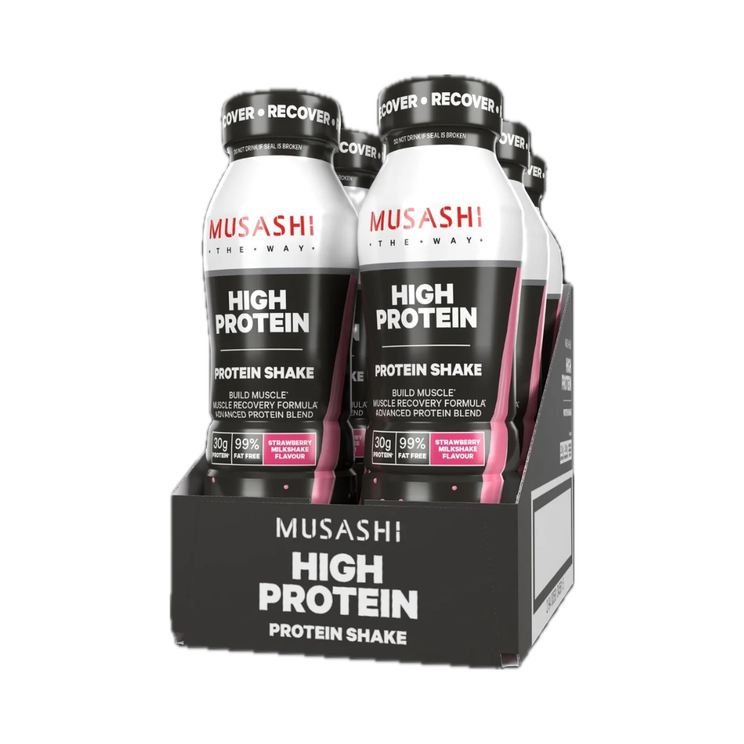 Musashi High Protein Shake 375ml Strawberry - 6 Pack