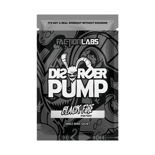 Faction Labs Disorder non-stim PUMP 18g Sachet Black Fire (Grape) - 10 Pack