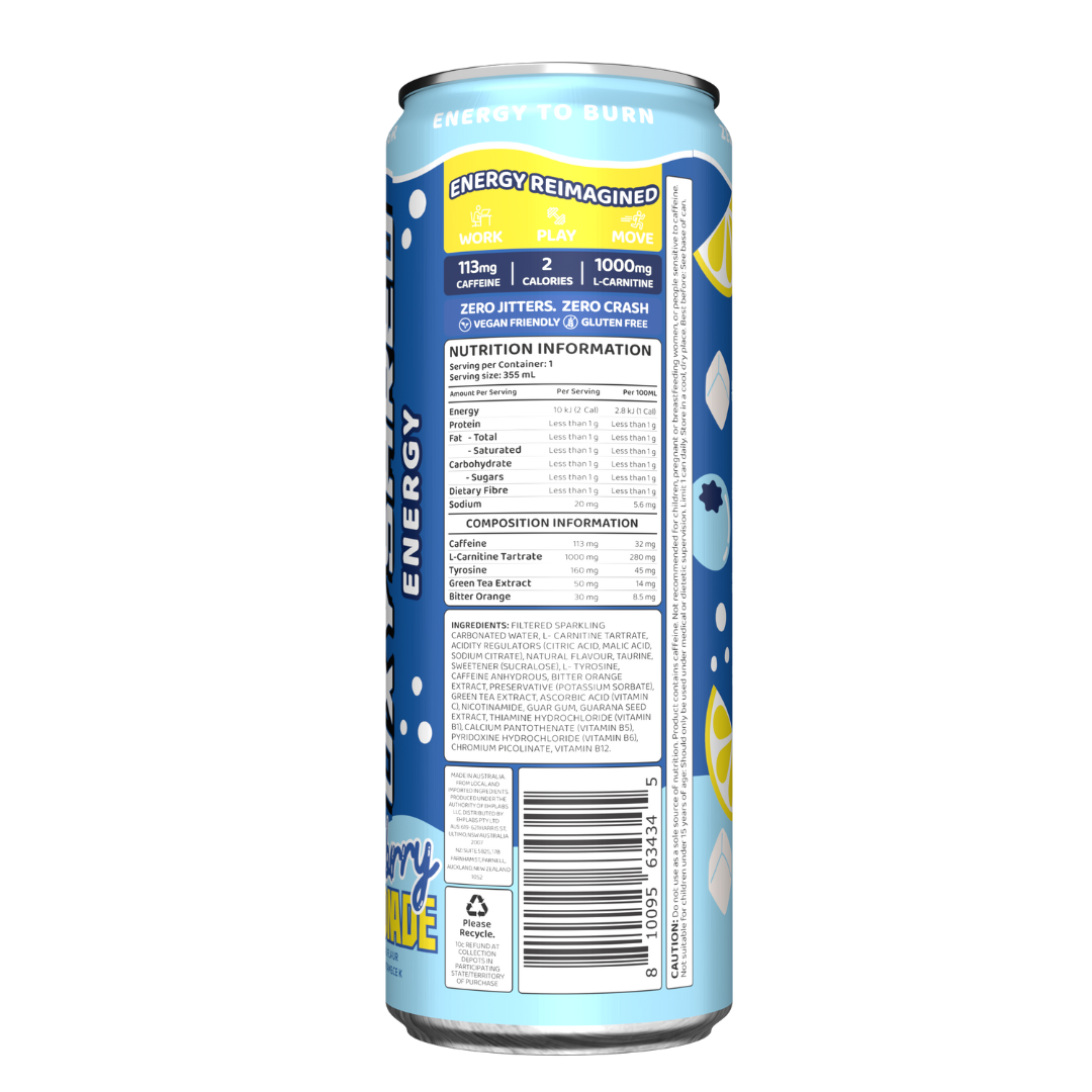 EHP Labs Oxyshred Ultra Energy RTD 355ml Blueberry Lemonade - 12 Pack