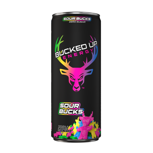 Bucked Up Energy Drink 355ml Sour Bucks - 12 Pack