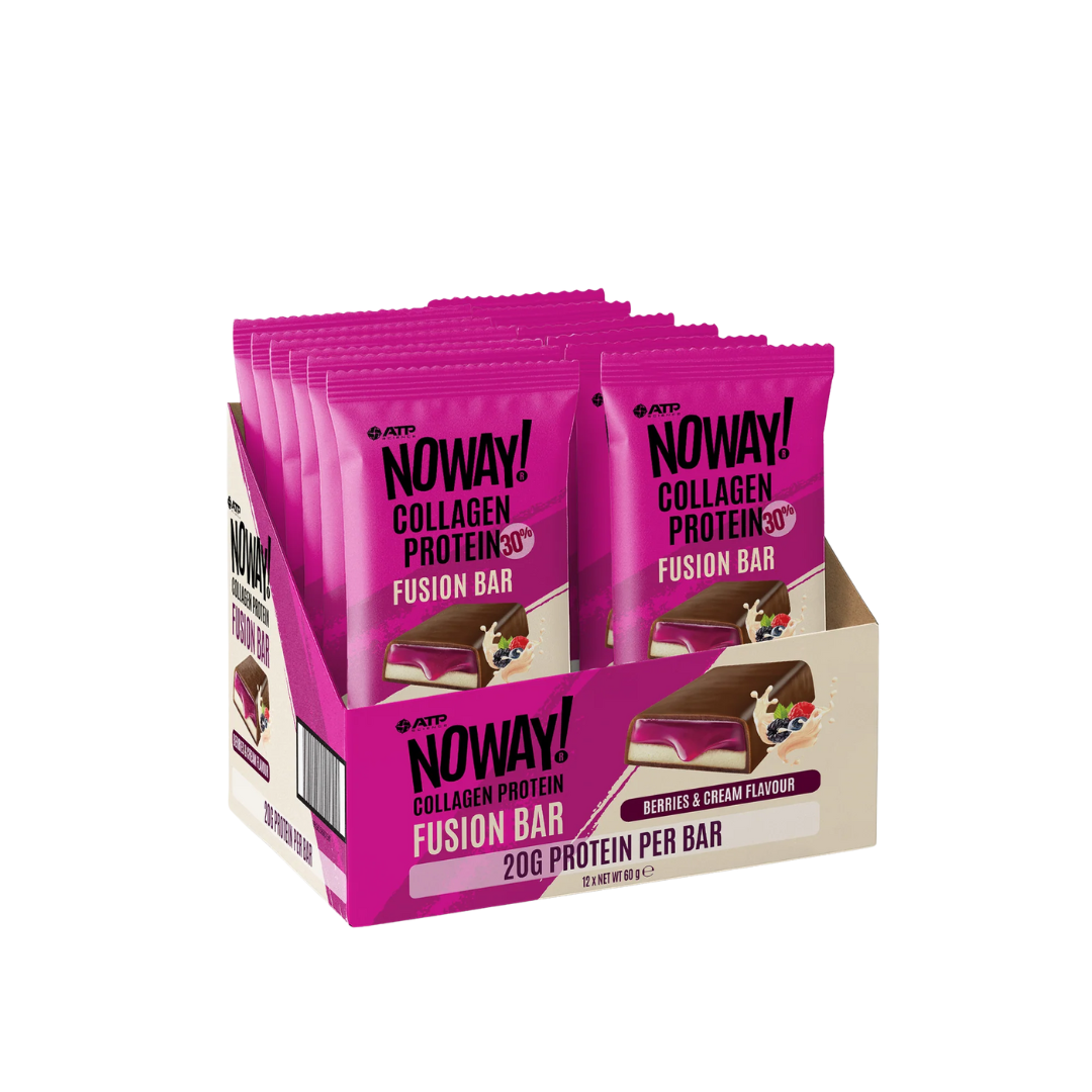 ATP Science Noway Collagen Protein Fusion Bar 60g Berries & Cream - 12 Pack