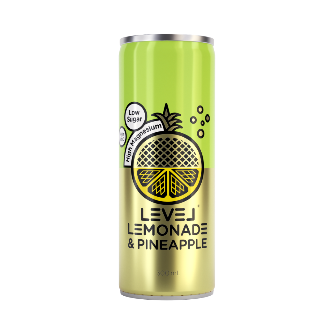 Level Lemonade & Pineapple Can 300ml - 12 Pack