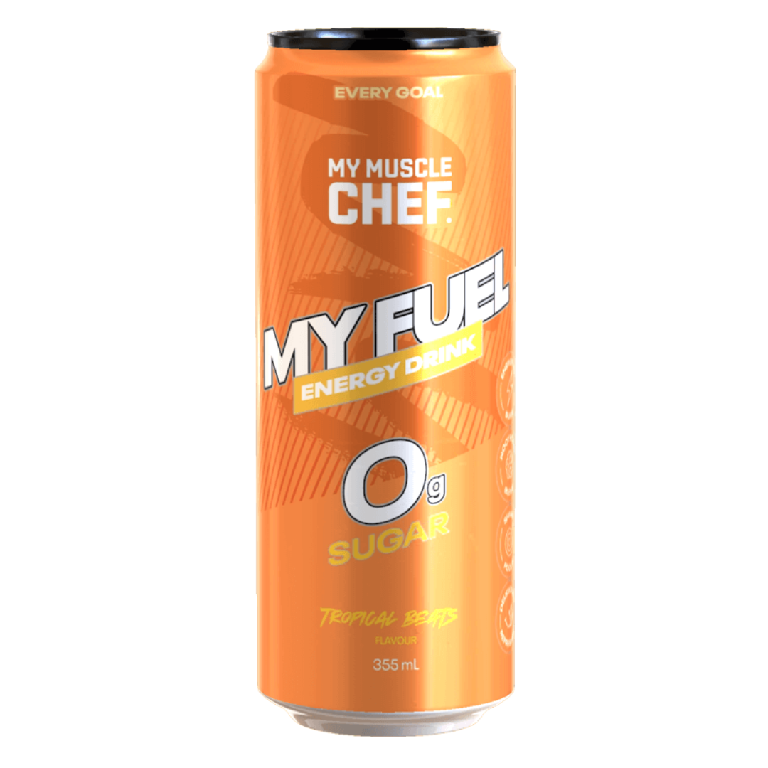 My Muscle Chef Energy Drink 355ml Tropical Beats - 12 Pack CLEARANCE