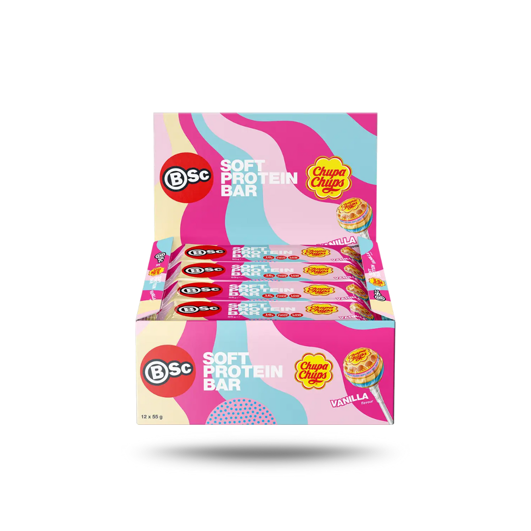 BSc x Chupa Chup Soft Protein Bar 55g Vanilla - 12pack