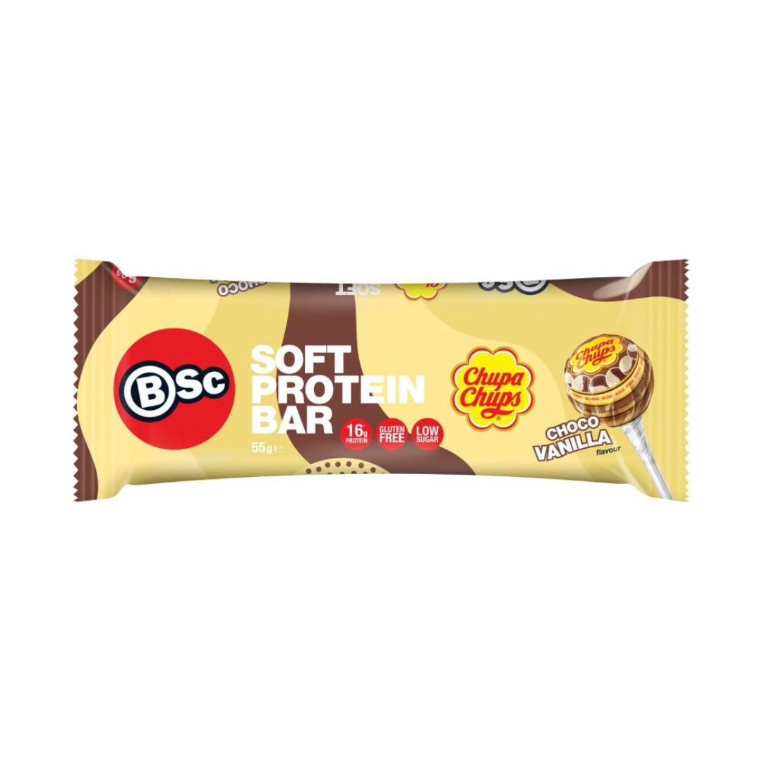 BSc x Chupa Chup Soft Protein Bar 55g Choco Vanilla - 12pack