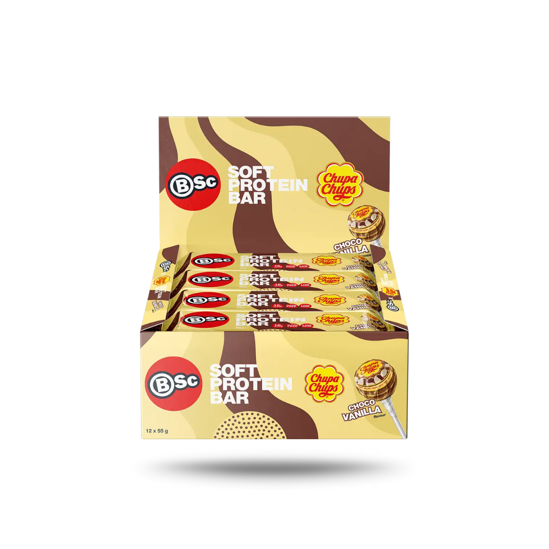 BSc x Chupa Chup Soft Protein Bar 55g Choco Vanilla - 12pack