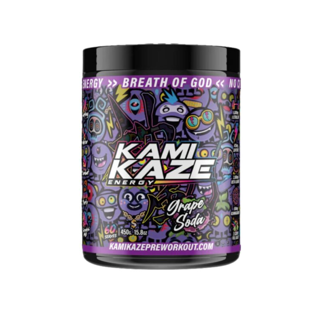 Kamikaze Pre-Workout 30 Serves - Grape Soda – Fitness Vending Kamikaze Pre-Workout 30 Serves - Grape Soda – Fitness Vending