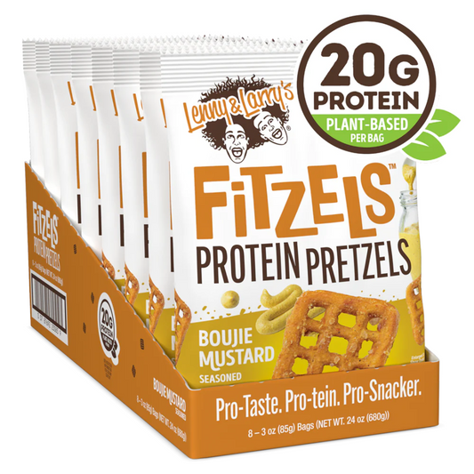 Lenny & Larry's Fitzels Protein Pretzels 84g Boujie Mustard - 8 Pack