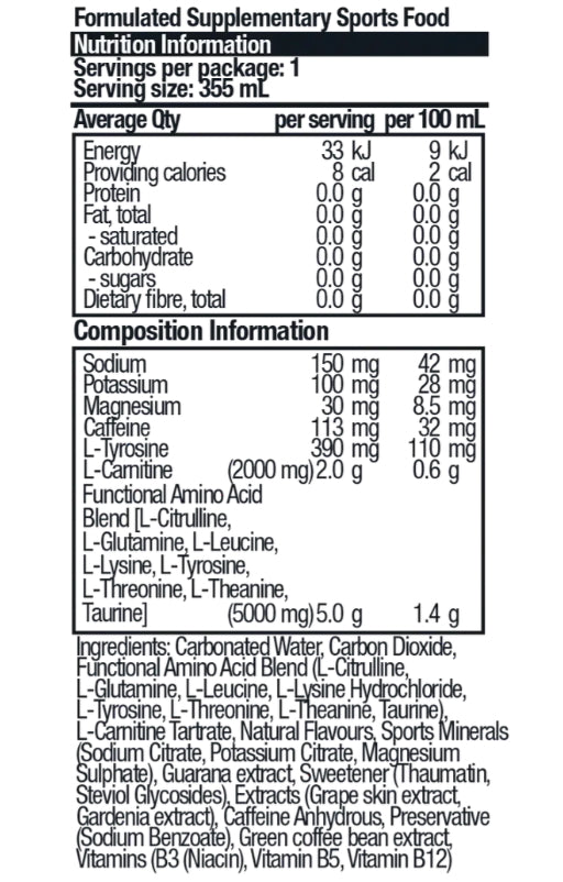 BSc Energy Shred Hydration 355ml Zappo Sour Grape 12 pack