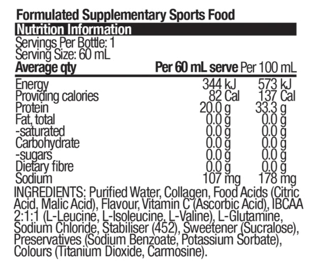 BSc 20g protein shot 60ml Zappo sour strawberry - 12 pack