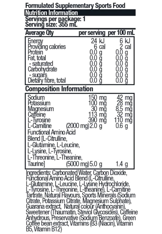 BSc Energy Shred Hydration 355ml Zappo Sour Watermelon 12 pack