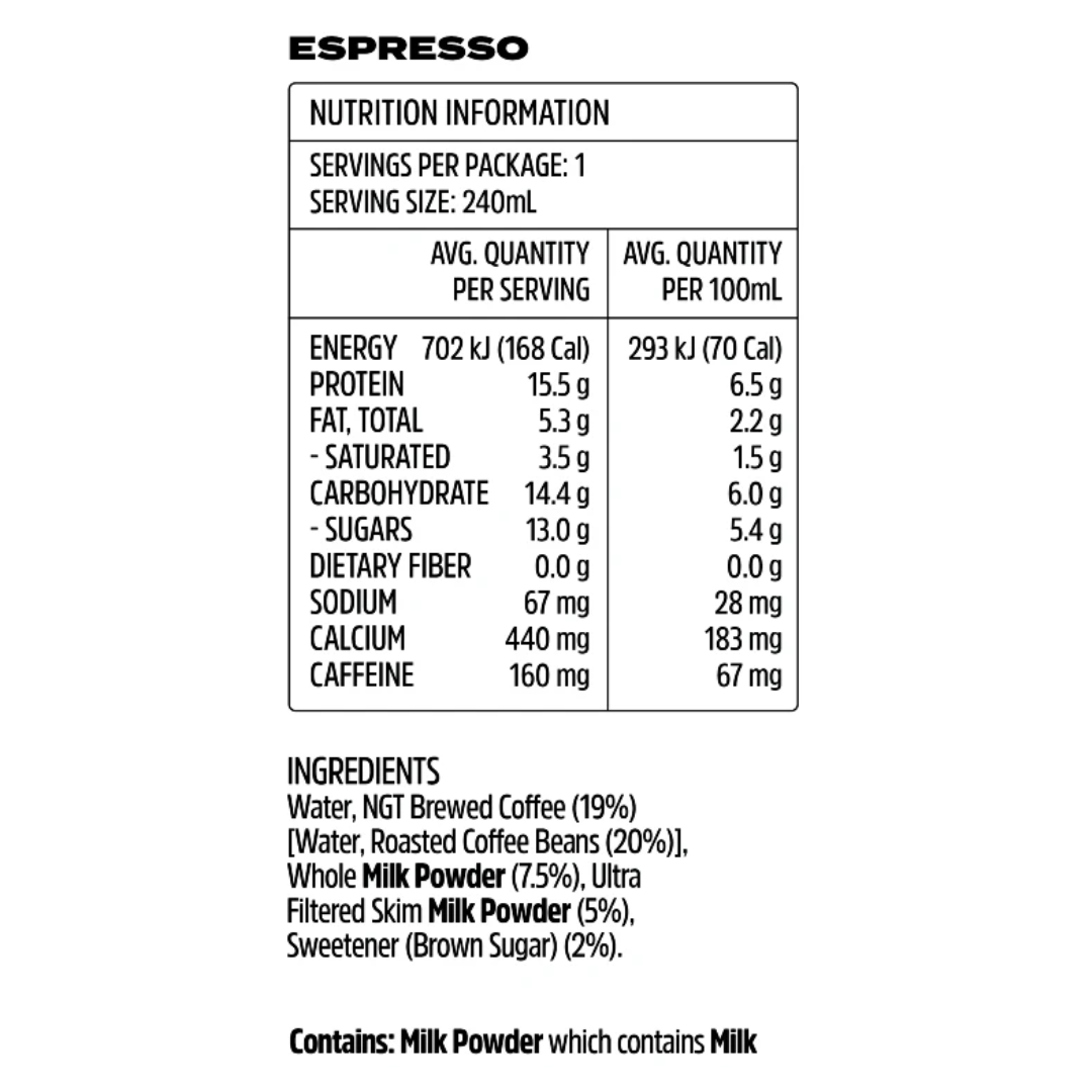 Beforeyouspeak Iced Latte Espresso RTD 240ml - 12 Pack CLEARANCE