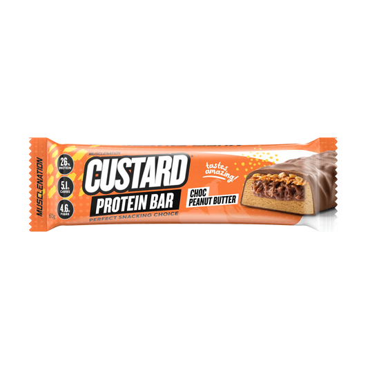 Muscle Nation Custard Protein Bar 60g Choc Peanut Butter - 12 Pack