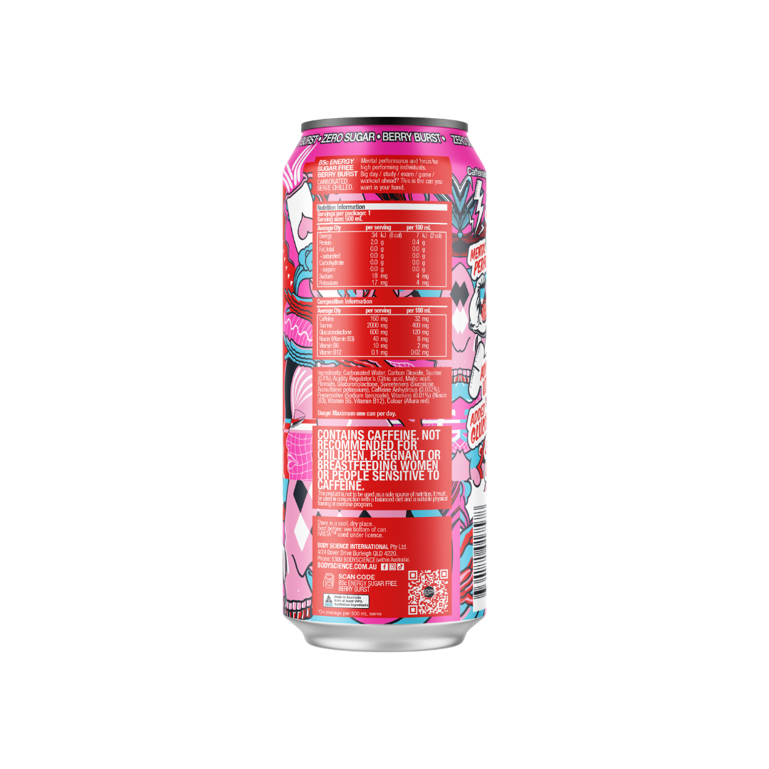 BSc Energy Drink 500ml Berry Burst - 12 pack