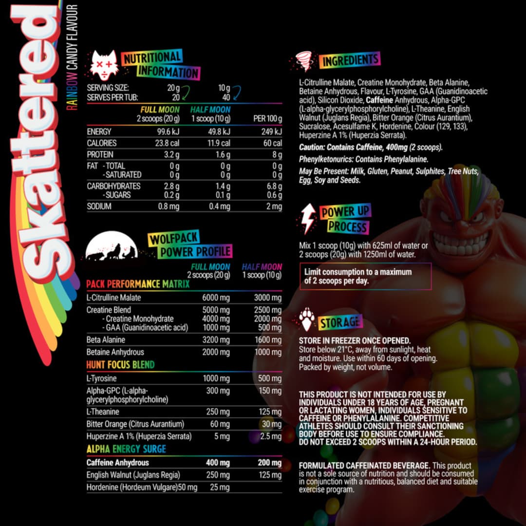 Black Wolf Nutrition Pre-Workout 40 Serve Skattered