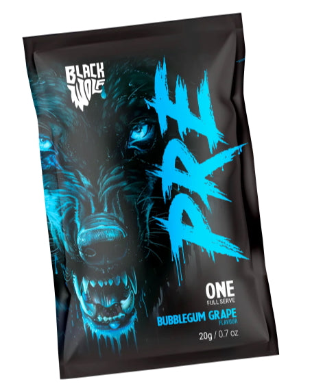 Black Wolf Nutrition Pre Sachet 20g Bubblegum Grape - 10 Pack