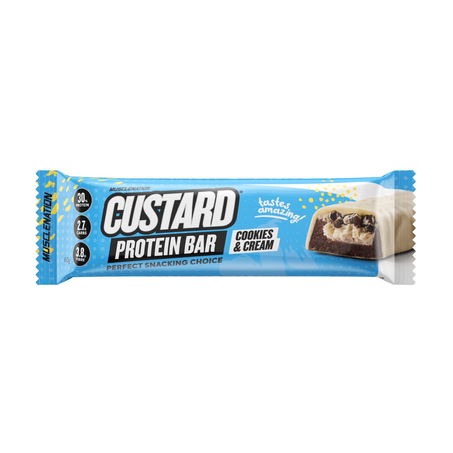 Muscle Nation Custard Protein Bar 60g Cookies & Cream - 12 Pack