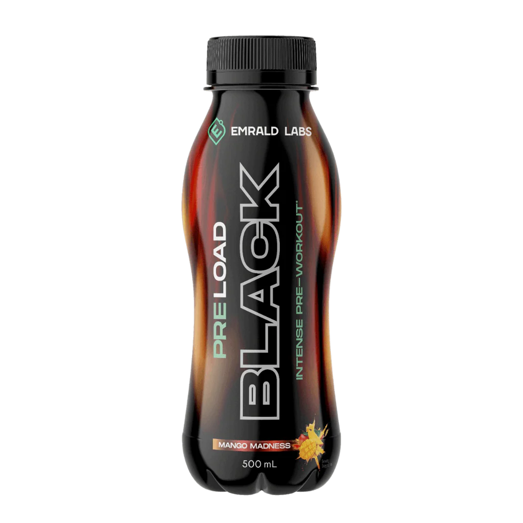EMRALD LABS Pre Load BLACK Intense Pre Workout RTD 500ml Mango Madness - 12pack