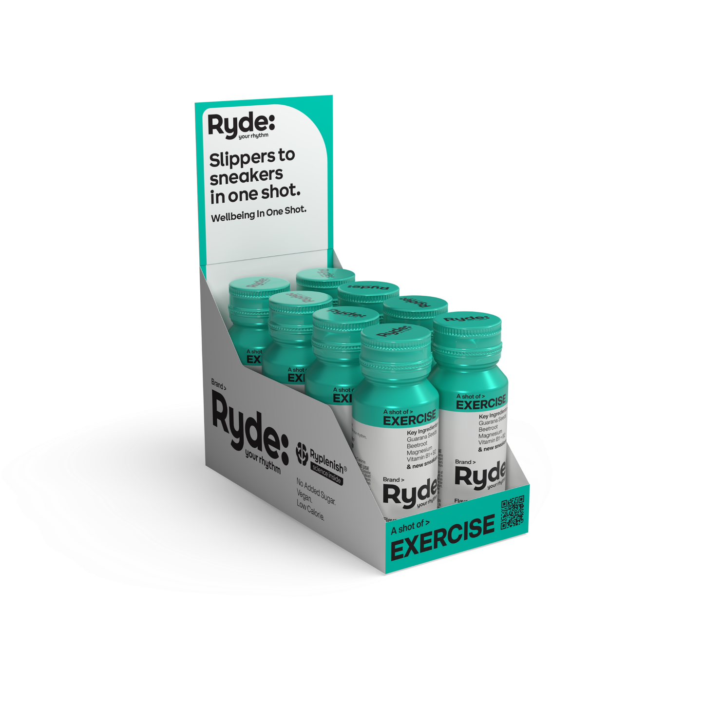 Ryde 60ml Exercise Shot - Apple - 8 pack
