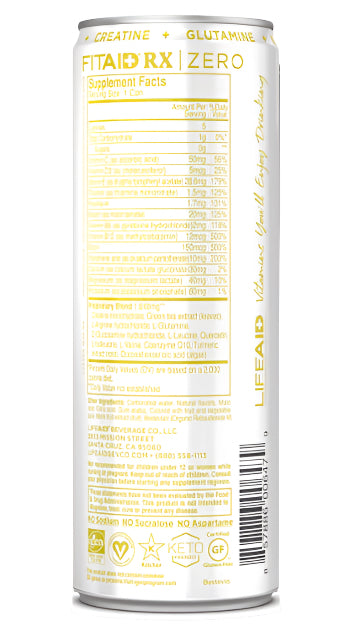 FITAID RX ZERO Recovery + Creatine 355ml - Sour Grape - 12 Pack