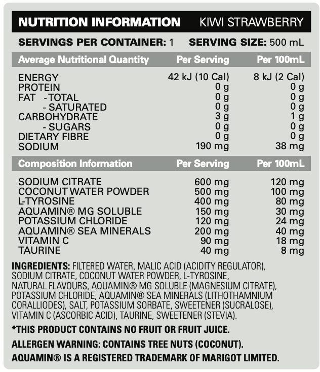 HYDREAU Sports Hydration RTD 500ml Kiwi Strawberry - 12 Pack