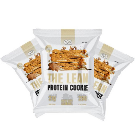 NEW EQ Lean Protein Cookie 85g White Choc Caramel Fudge - 12 Pack
