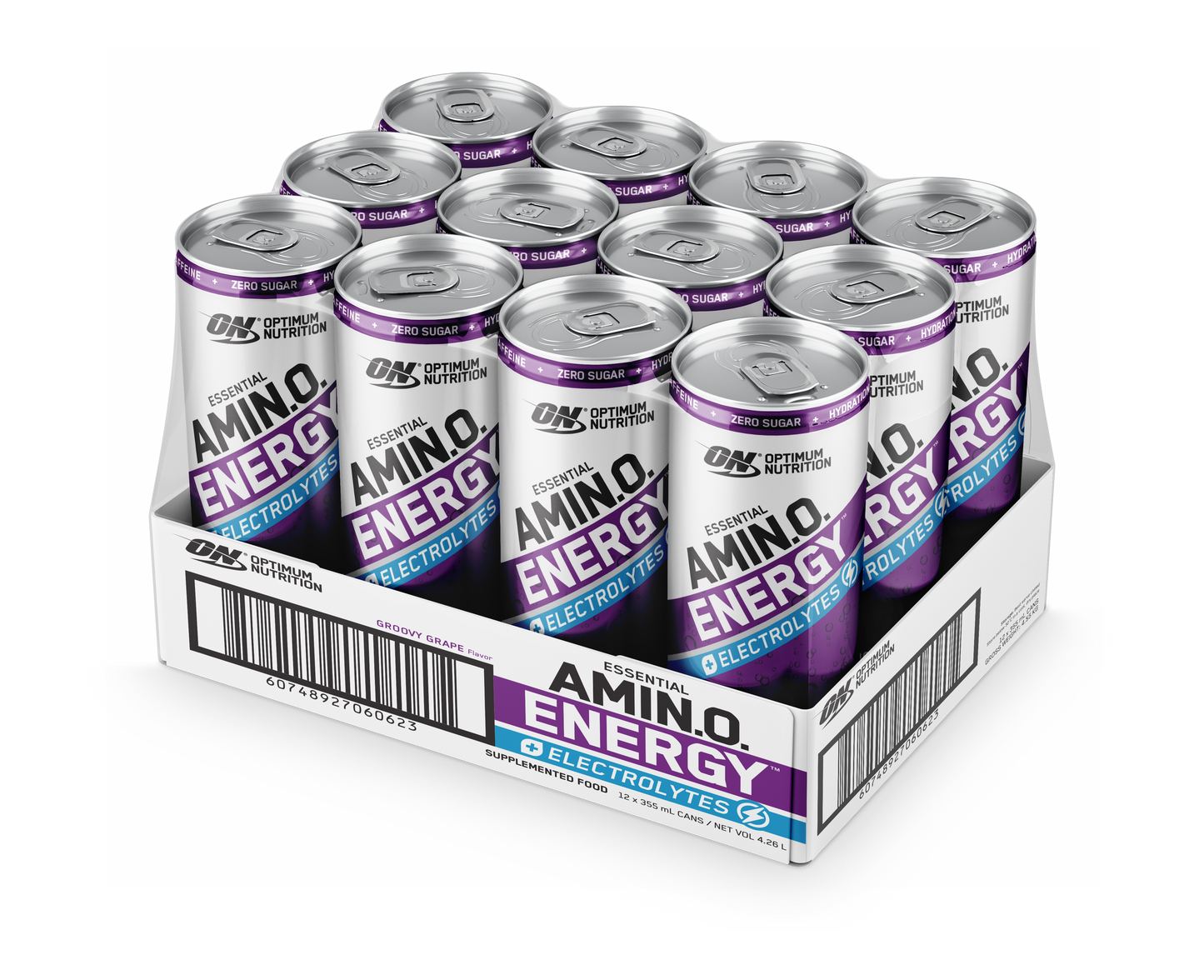 ON Amino Energy Sparkling - 355ml - Groovy Grape - 12 Pack
