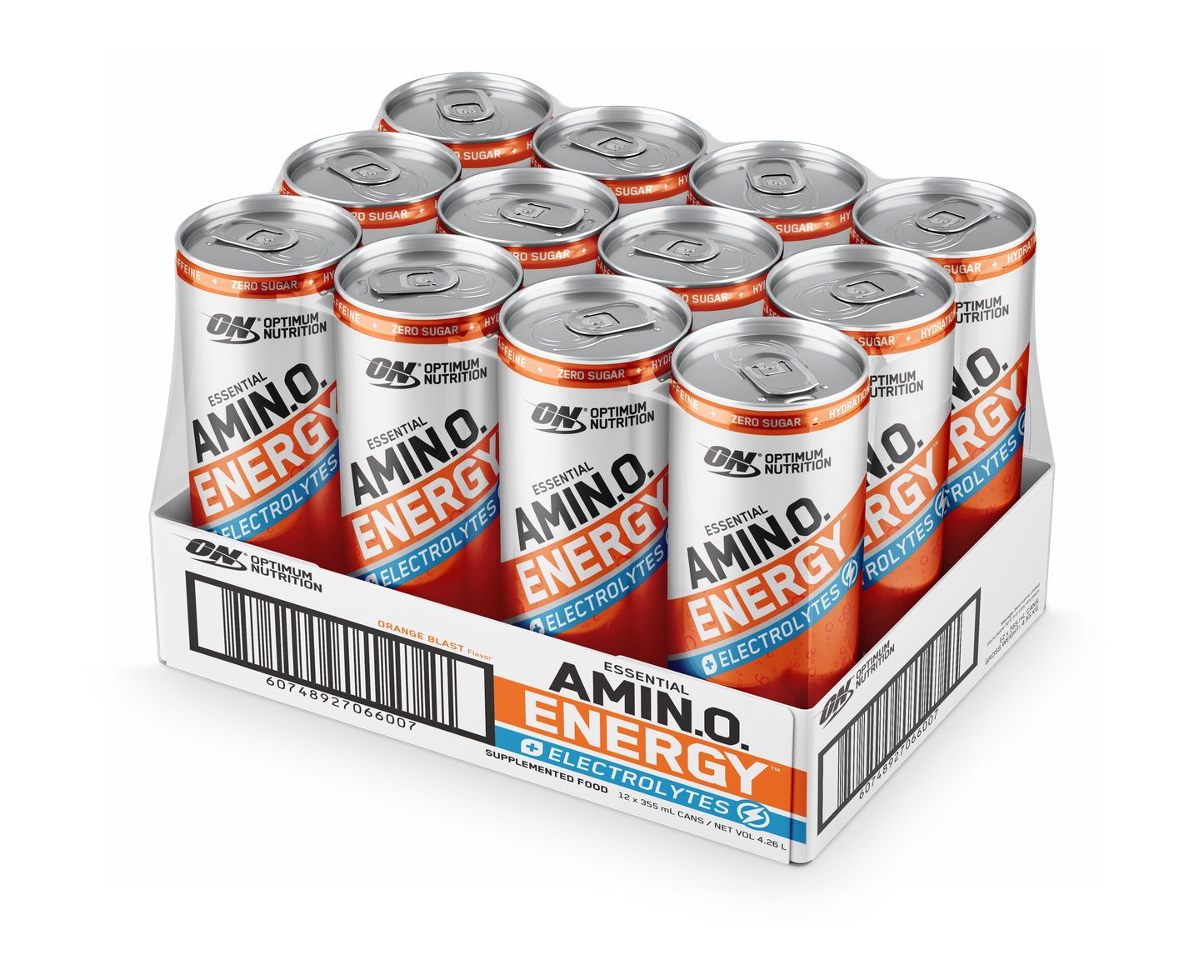 ON Amino Energy Sparkling - 355ml - Orange Blast - 12 Pack CLEARANCE