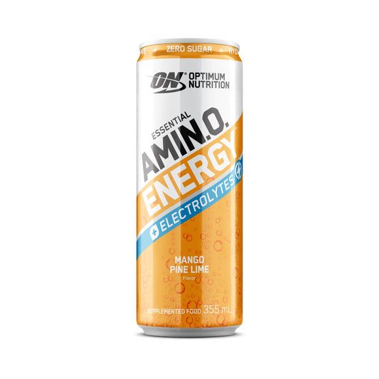 Optimum Nutrition Amino Energy drink can on a white background
