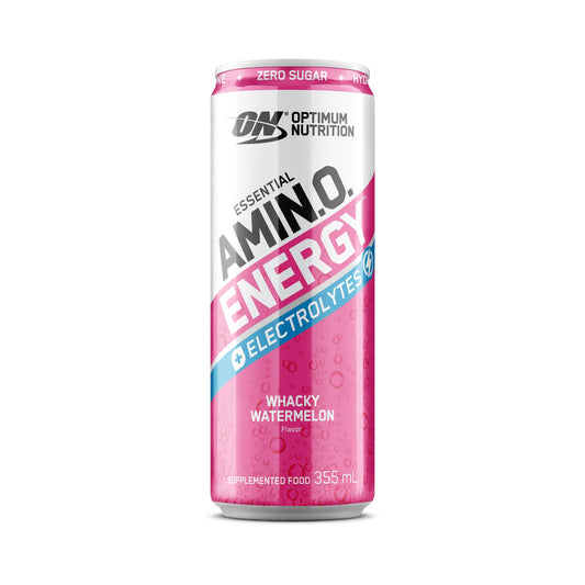 Optimum Nutrition Amino Energy drink can on a white background
