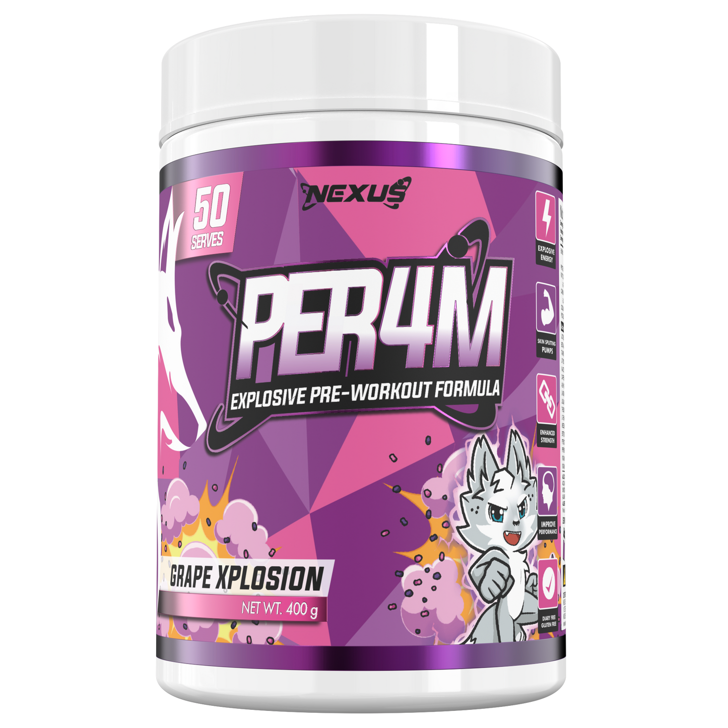 NEXUS Perf4m Pre Workout 50 serve Grape