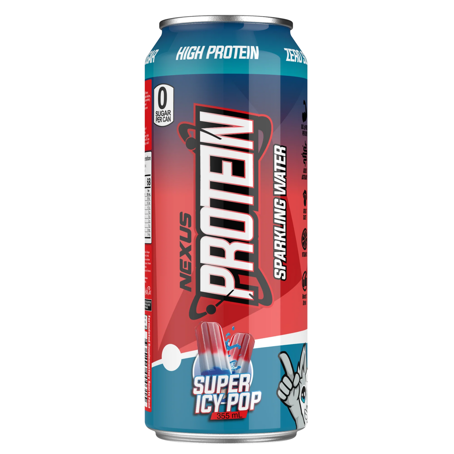 NEXUS Super Protein Sparkling Water 355ml Super Icy Pop - 12 Pack