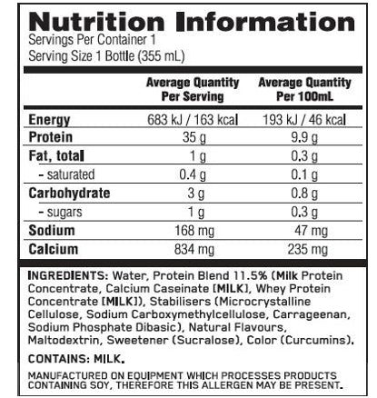 ON Pure Pro 35g Protein Shake 355ml Chocolate - 12 Pack