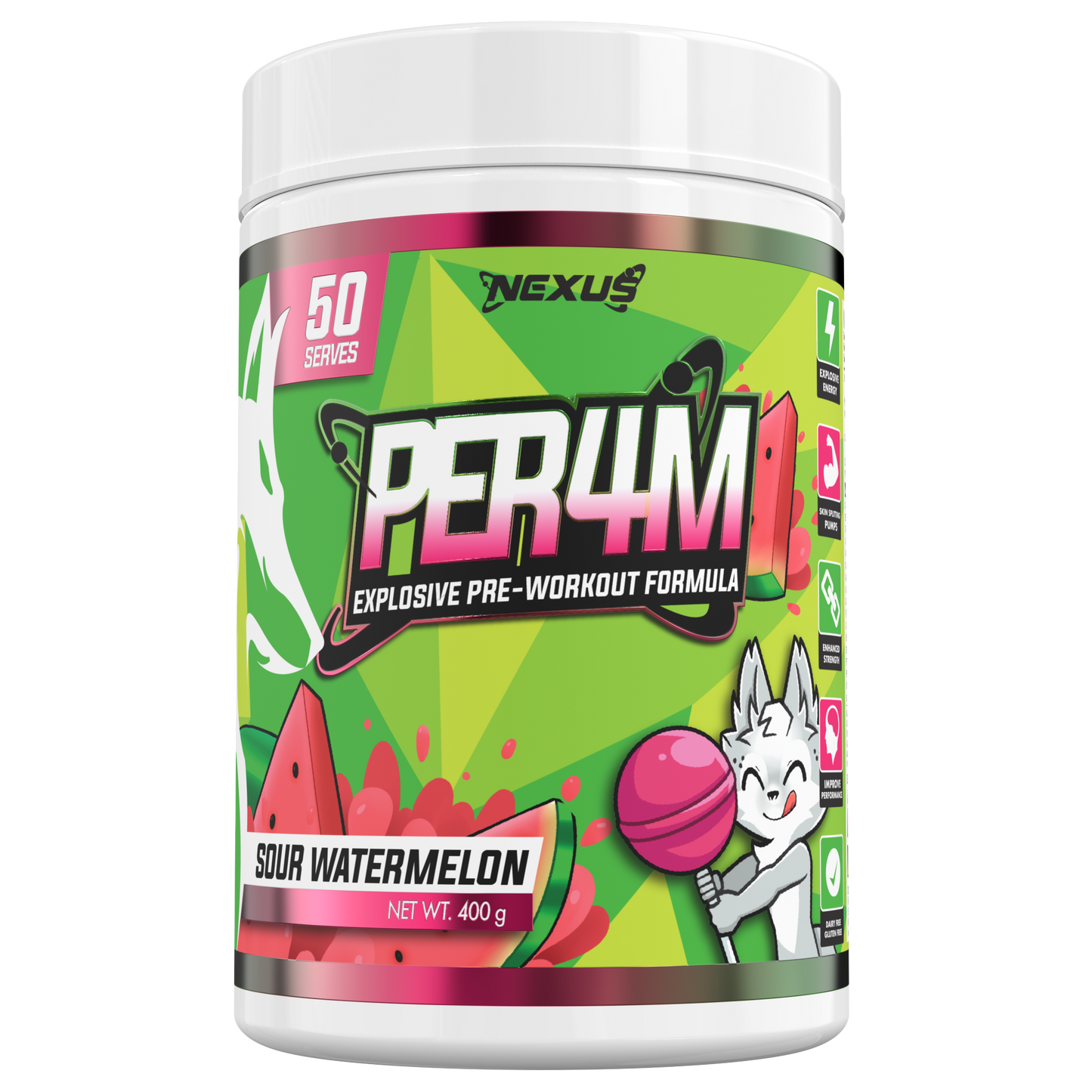 NEXUS Perf4m Pre Workout 50 serve Sour Watermelon