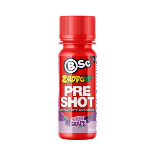 BSc Pre-workout shot 60ml Zappo sour grape - 12 pack