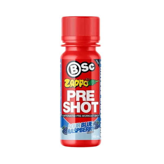 BSc Pre-workout shot 60ml Zappo sour blue rasberry - 12 pack
