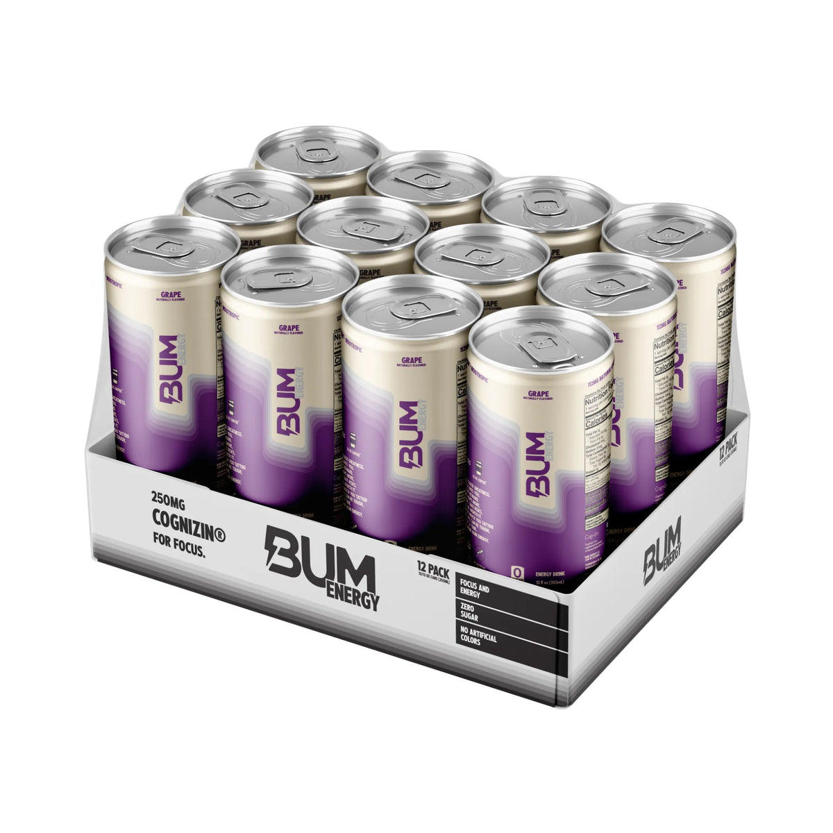BUM Energy Drink RTD 355ml Grape - 12 Pack