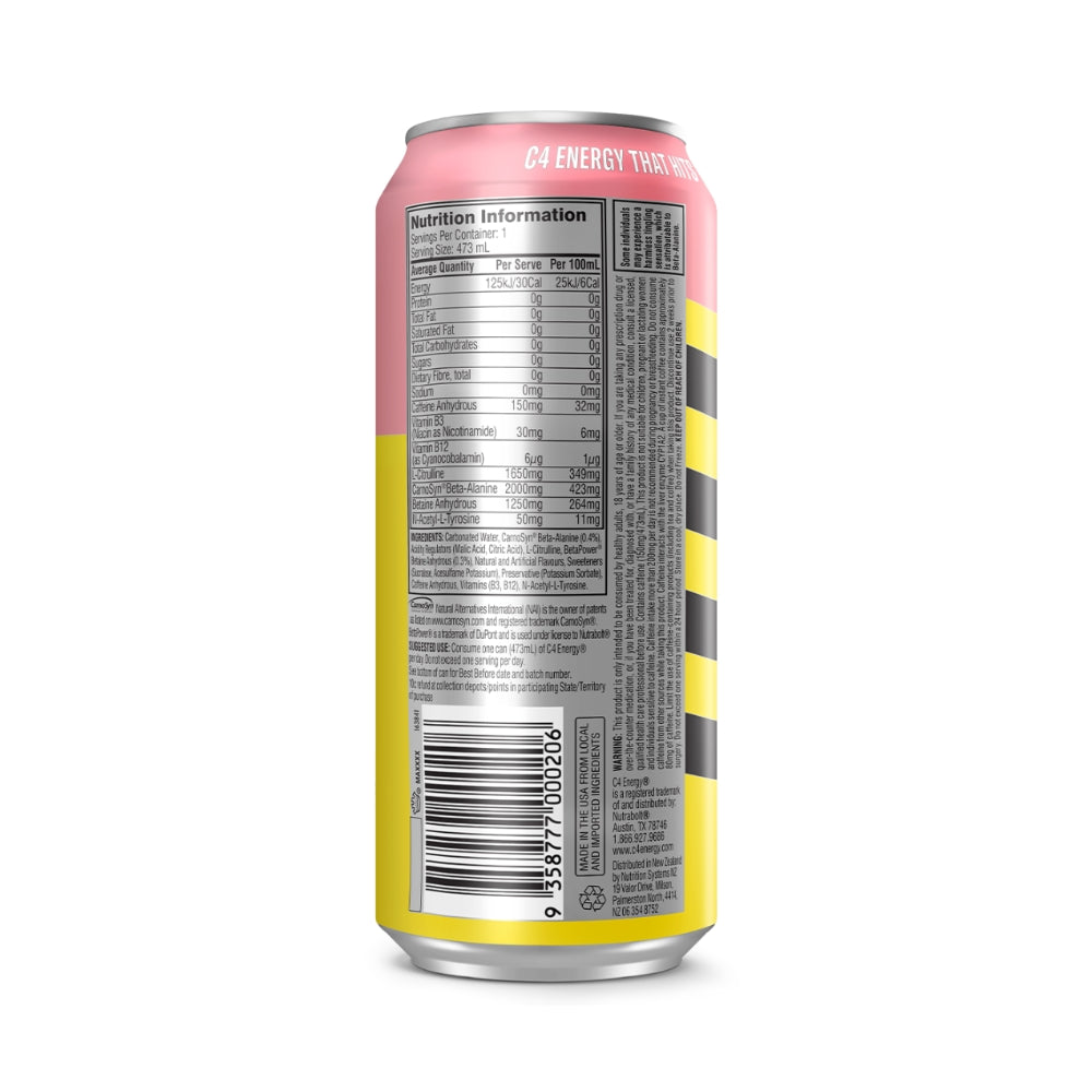 C4 Carbonated RTD 473ml - Cotton Candy - 12 Pack