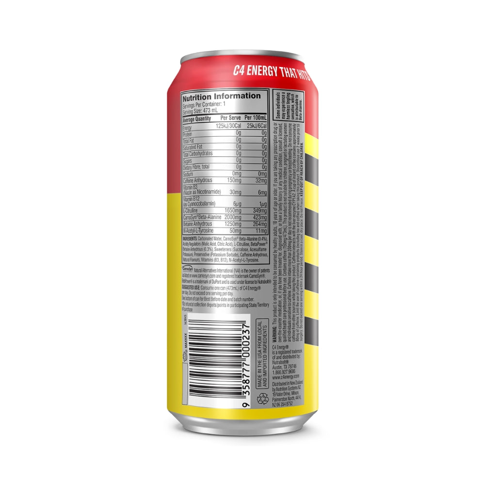 C4 Carbonated RTD 473ml - Strawberry Watermelon - 12 Pack