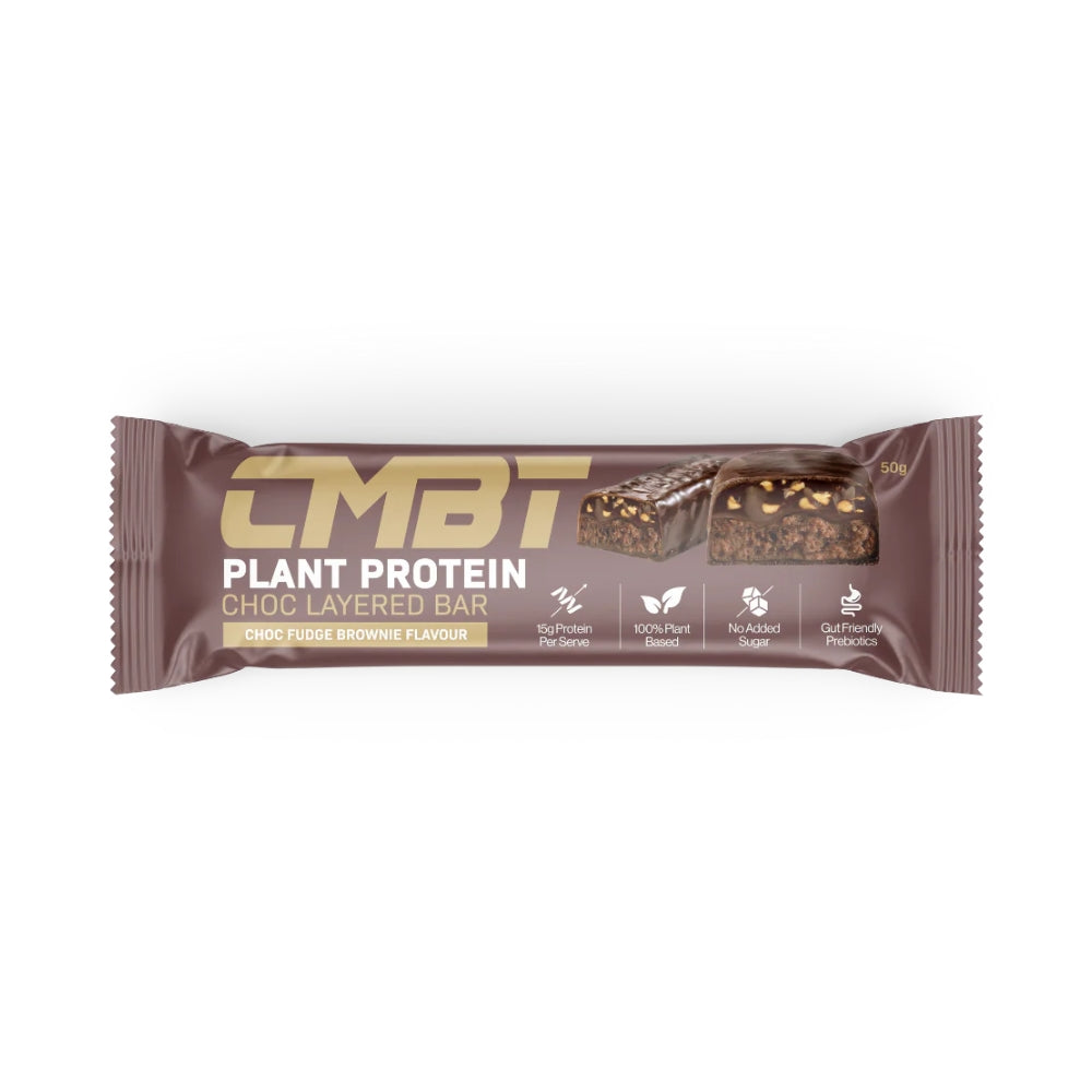 CMBT plant protein choc layered 50g bar chocolate fudge 12 pack
