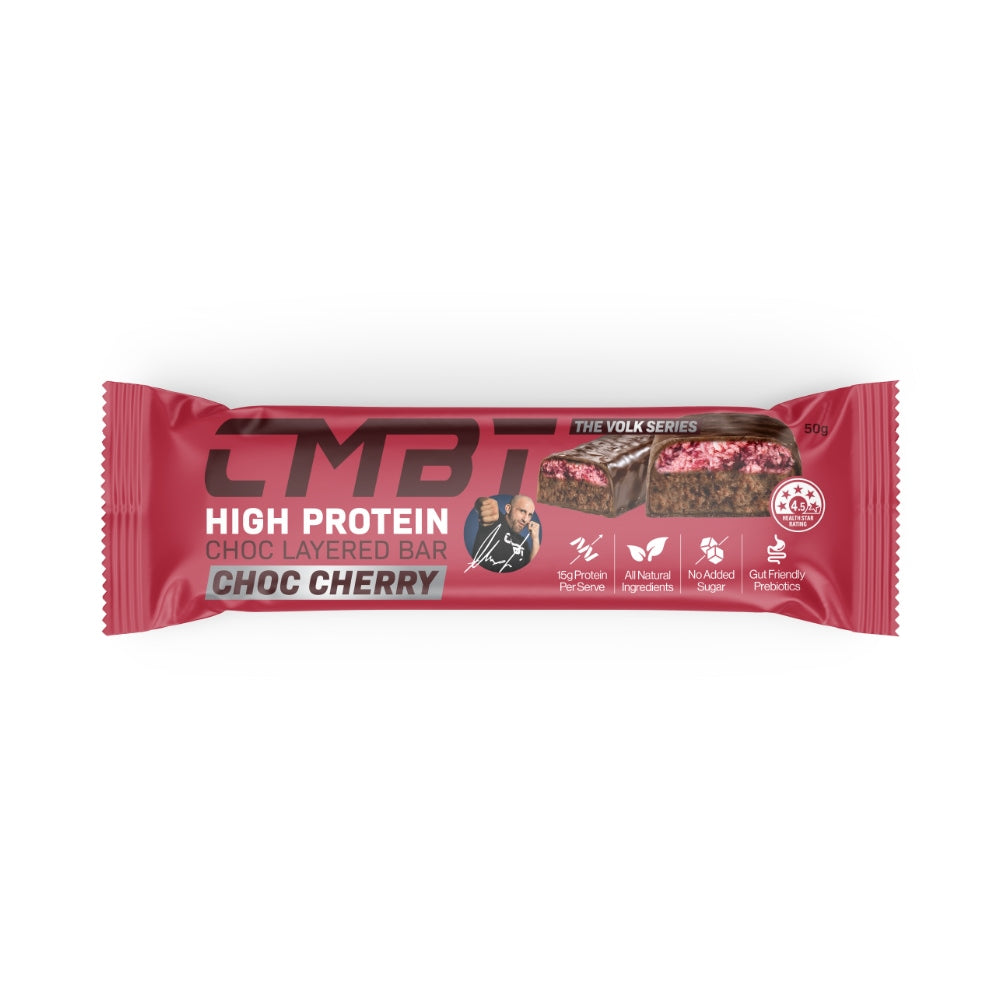 CMBT Volk Series protein choc layered 50g bar cherry coconut 12 pack
