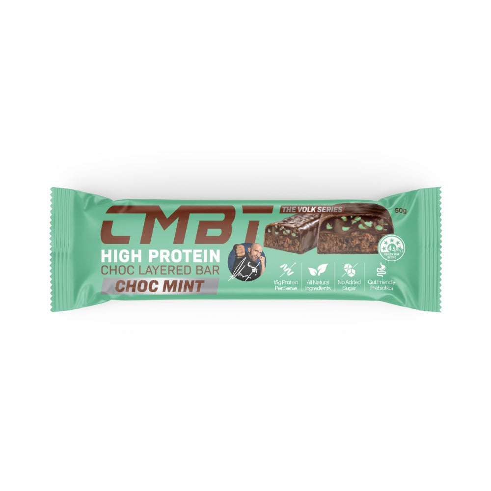 CMBT Volk Series protein choc layered 50g bar choc mint 12 pack