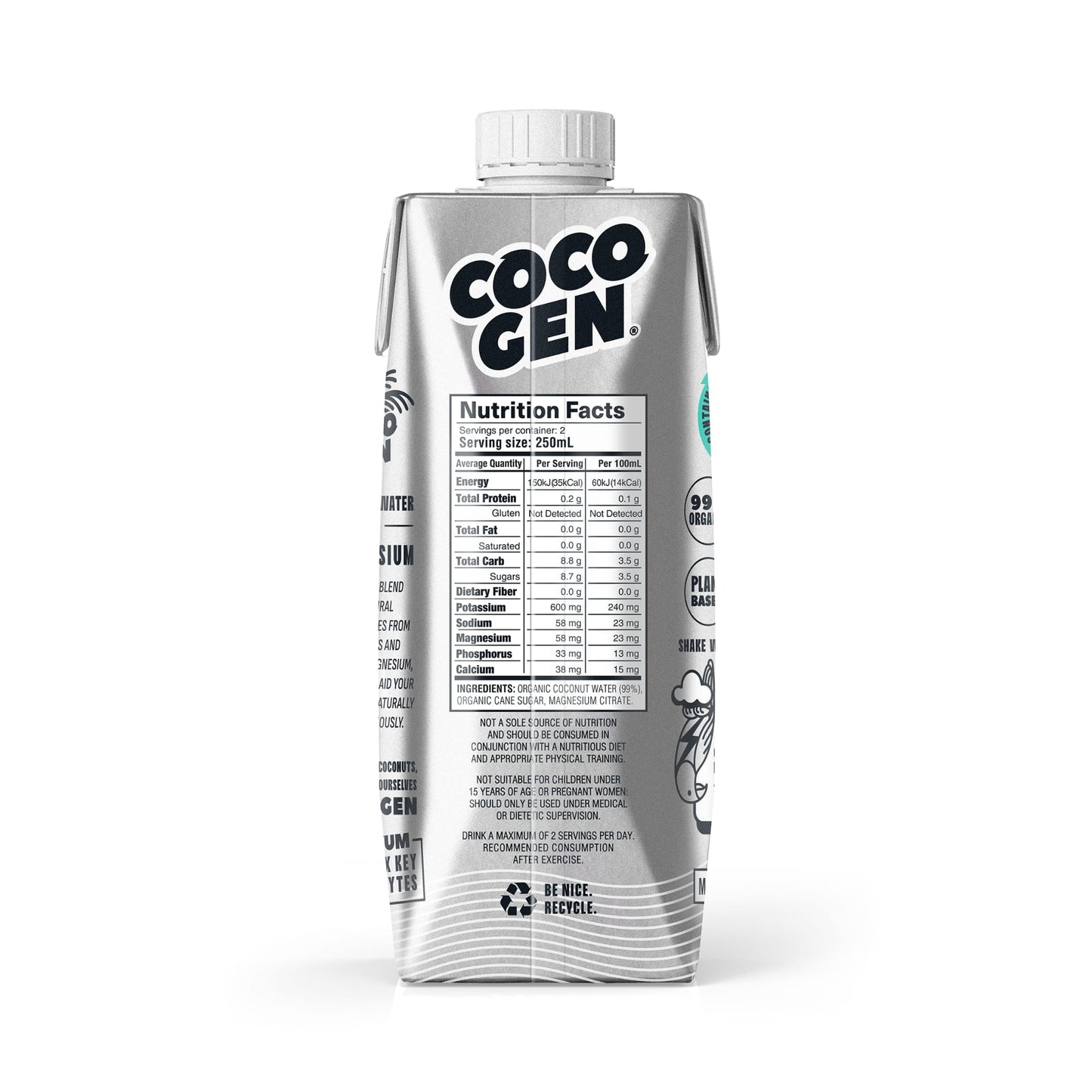 Cocogen Coconut Water + Magnesium 500ml - 12 Pack