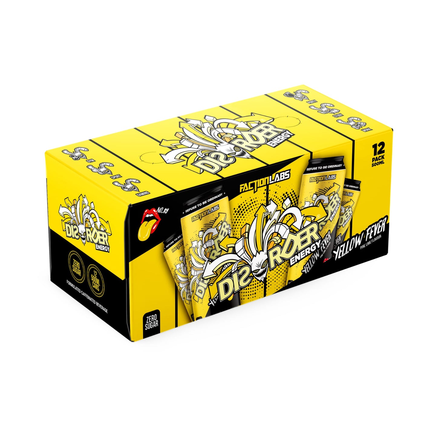 Faction Labs DISORDER Energy RTD 500ml Yellow Fever - 12 Pack