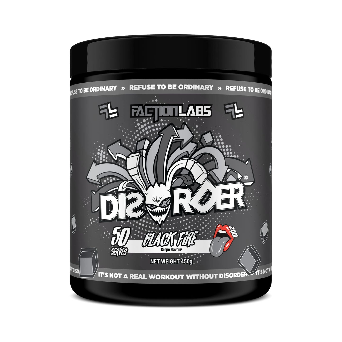 Faction Labs DISORDER Pre Workout 50 Serves - Black Fire