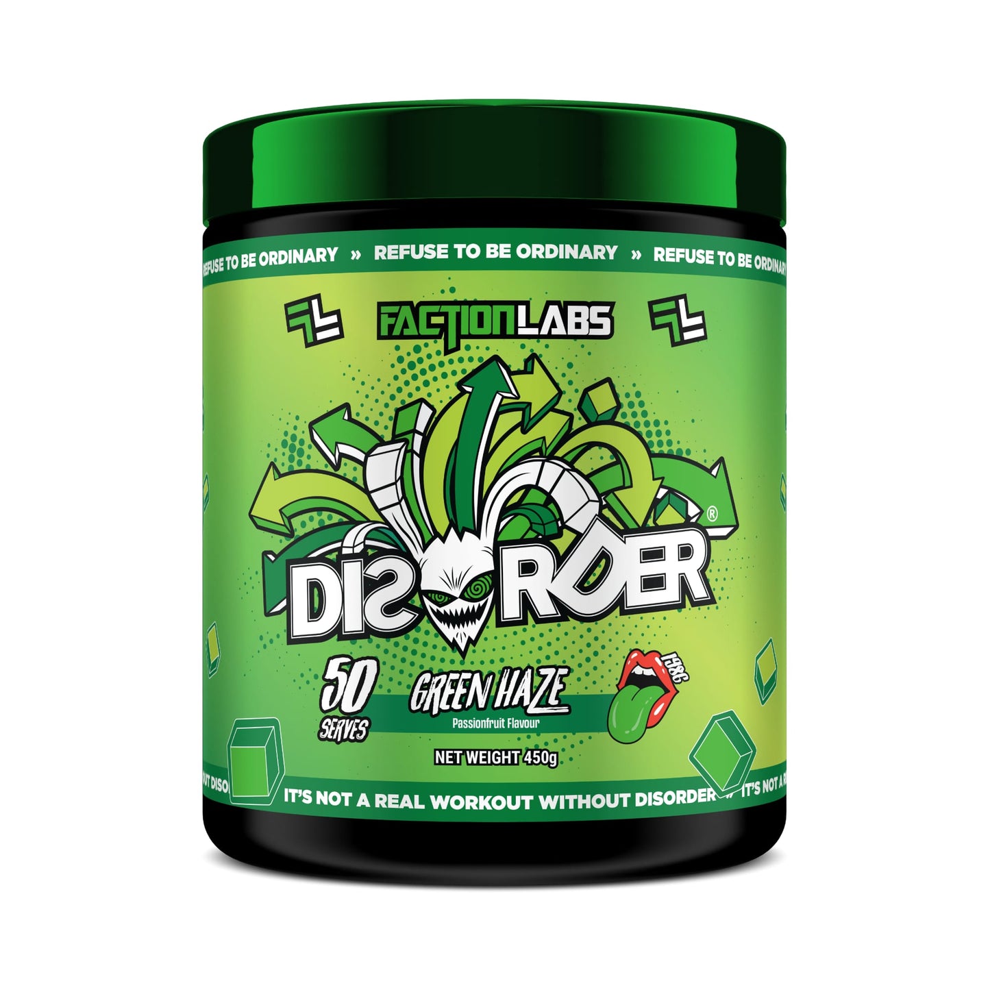 Faction Labs DISORDER Pre Workout 50 Serve - Green Haze