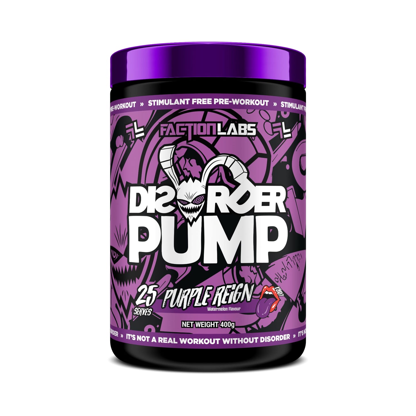 Faction Labs Disorder non-stim PUMP 25srv / 350g Purple Reign (Watermelon)